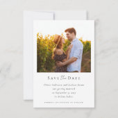 Kalligrafiescript Moderne fotobruiloft Save The Date (Achterkant)