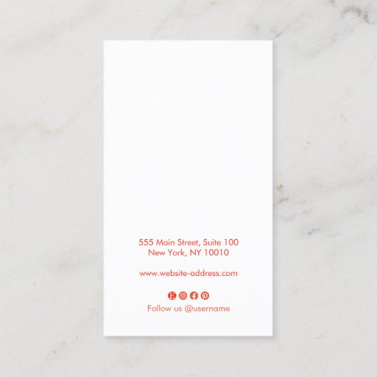 kalligrafiescript oorbel bedrijf visitekaartje (Achterkant)