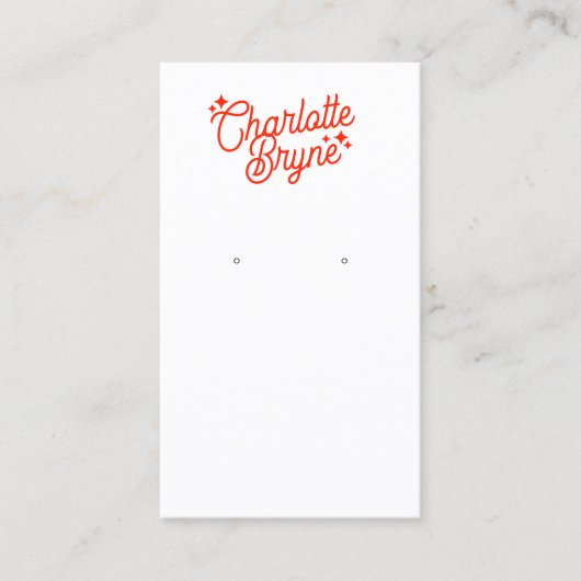 kalligrafiescript oorbel bedrijf visitekaartje (Voorkant)