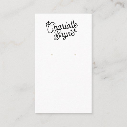 kalligrafiescript oorbel bedrijf visitekaartje (Voorkant)