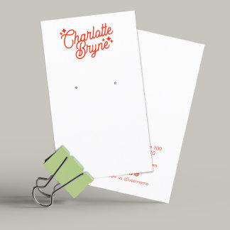 kalligrafiescript oorbel bedrijf visitekaartje