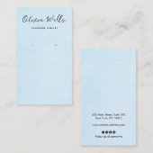Kalligrafiescript Simple Blue Earring Business Visitekaartje (Voorkant / Achterkant)