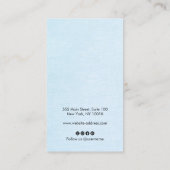 Kalligrafiescript Simple Blue Earring Business Visitekaartje (Achterkant)