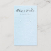 Kalligrafiescript Simple Blue Earring Business Visitekaartje (Voorkant)