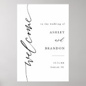 Kalligrafiescript Weddenschap Ceremony Welcome Poster (Voorkant)