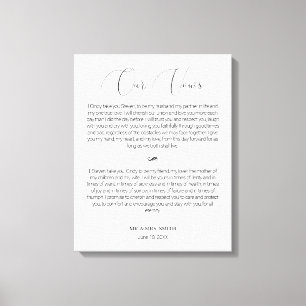 Kalligrafiescript Weddenschap Vows Canvas Afdrukke Afdruk