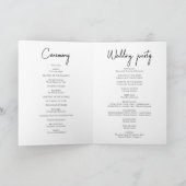 Kalligrafiescript zwart-wit Big Folded Wedding Programma (Binnen)