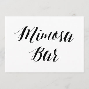 Kalligrafiestijl "Mimosa Bar" Weddenschap Kaart