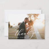 kalligrafiet trouwfoto bedankt je kaart (Voorkant)