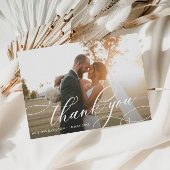 kalligrafiet trouwfoto bedankt je kaart