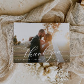 kalligrafiet trouwfoto bedankt je kaart