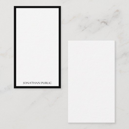 Kalligrafisch getypt zwart wit verticale Sjabloon (Voorkant / Achterkant)