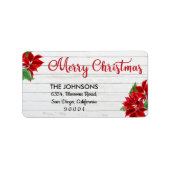 Kalligrafisch Merry Christmas-adreslabel Etiket (Voorkant)
