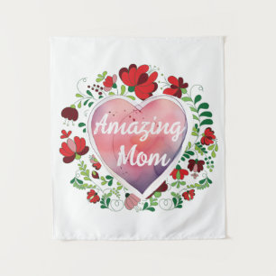 Kalligrafisch Schrift Ambitious Moederdag Hart Wandkleed