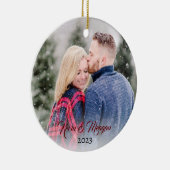 kalligrafisch schrift | Familienaam Dubbelzijdige  Keramisch Ornament (Rechts)