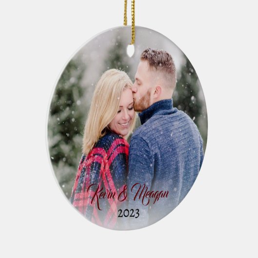 kalligrafisch schrift | Familienaam Dubbelzijdige  Keramisch Ornament (Rechts)