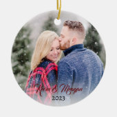 kalligrafisch schrift | Familienaam Dubbelzijdige  Keramisch Ornament (Voorkant)