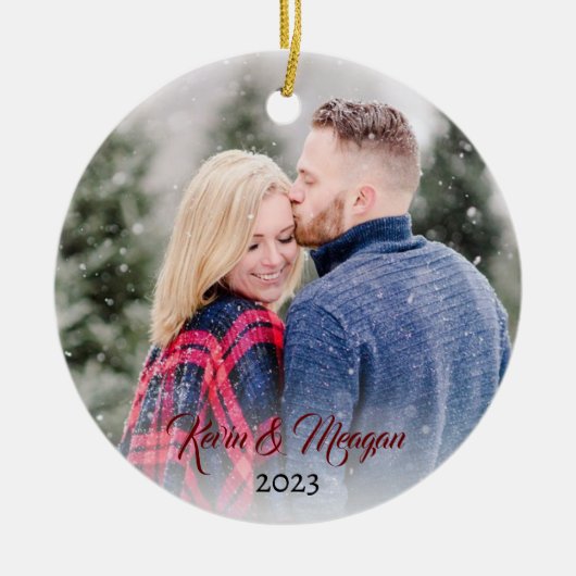 kalligrafisch schrift | Familienaam Dubbelzijdige  Keramisch Ornament (Voorkant)