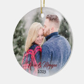 kalligrafisch schrift | Familienaam Dubbelzijdige  Keramisch Ornament (Links)