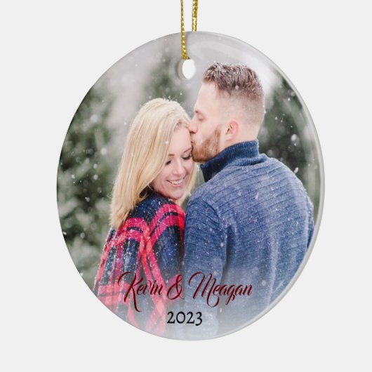 kalligrafisch schrift | Familienaam Dubbelzijdige  Keramisch Ornament (Links)