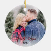 kalligrafisch schrift | Familienaam Dubbelzijdige  Keramisch Ornament (Achterkant)