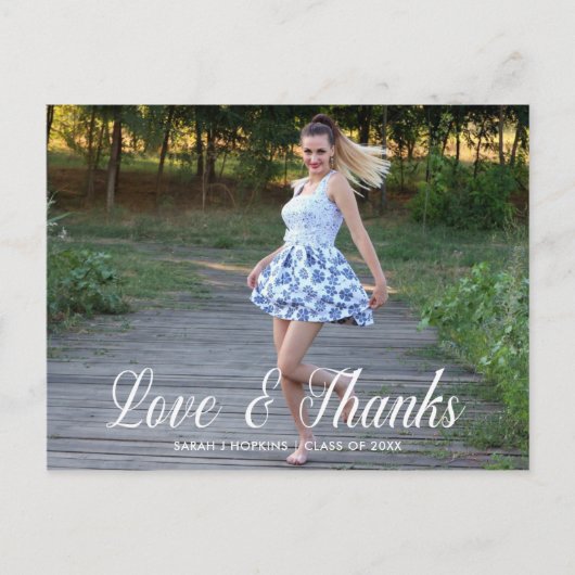 kalligrafisch schrift | Foto Afstuderen Dank u Briefkaart (Voorkant)