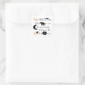 Kalligrafisch traditioneel Halloweengedicht Vierkante Sticker (Tas)