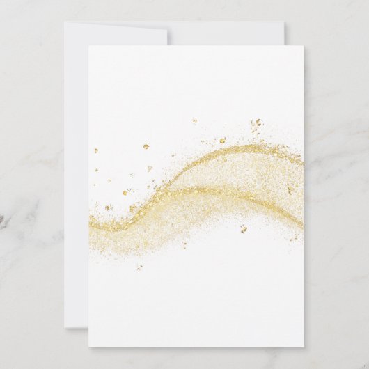 Kalligrafisch Wit goud glitter Foto Afstuderen Kaart (Achterkant)