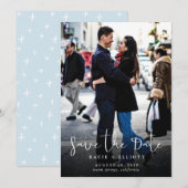 Kalligrafische foto Sla de datum op Save The Date (Voorkant / Achterkant)