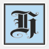 Kalligrafische hoofdletter H Vierkante Sticker (Voorkant)