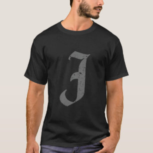 Kalligrafische hoofdletter J Grunge T-shirt