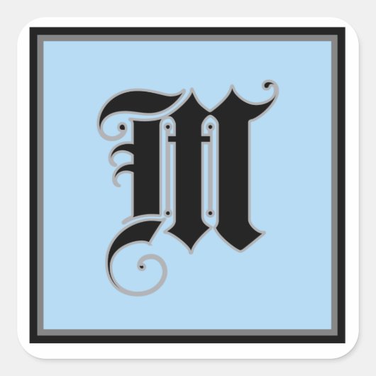 Kalligrafische hoofdletter M Vierkante Sticker (Voorkant)