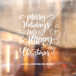 Kalligrafische Kerst Feestdagen Bedrijfsnaam Raamsticker