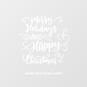 Kalligrafische Kerst Feestdagen Bedrijfsnaam Raamsticker (Vel)