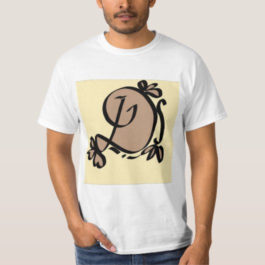 Kalligrafische letter initiaal D T-shirt (Voorkant)