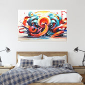 kalligrafische stijl canvas afdruk (Insitu (Slaapkamer))