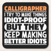 Kalligrafist Ik probeer dingen grappig te zeggen Kartonnen Onderzetters (Voorkant)