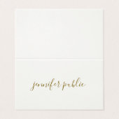 Kalligraphed Script Cream Wit Goud Gevouwen Luxe Visitekaartje (Buitenkant ongevouwen)