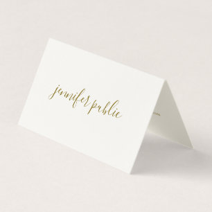 Kalligraphed Script Cream Wit Goud Gevouwen Luxe Visitekaartje