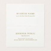 Kalligraphed Script Cream Wit Goud Gevouwen Luxe Visitekaartje (Binnenkant ongevouwen)