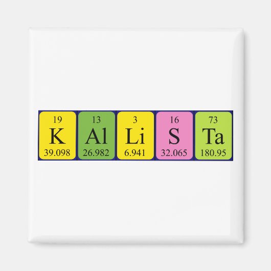 Kallista periodieke lijstnaam magnet (Voorkant)