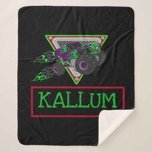 KALLUM MONSTER TRUCK DESIGN SHERPA DEKEN (Voorkant)
