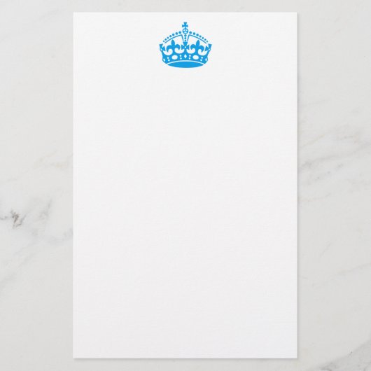 Kalm aan blauwe overwinningskroon briefpapier (Voorkant)