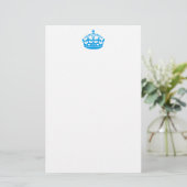 Kalm aan blauwe overwinningskroon briefpapier (Staand voorkant)