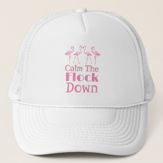 Kalm aan de schamele flamingo trucker pet (Voorkant)