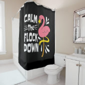 Kalm aan de schimmelroze flamingo douchegordijn (In situ)