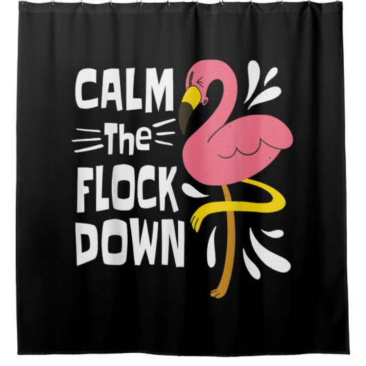 Kalm aan de schimmelroze flamingo douchegordijn (Voorkant)