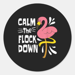 Kalm aan de schimmelroze flamingo ronde sticker