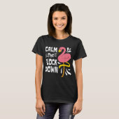 Kalm aan de schimmelroze flamingo t-shirt (Voorkant volledig)