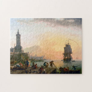 Kalm aan een mediterrane haven van Claude-Joseph V Legpuzzel